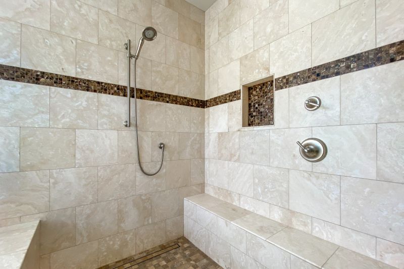 Corner Shower with Tiled Walls